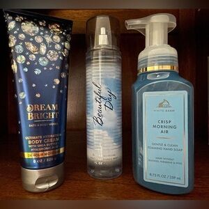 ⛅️ CRISP DAY AIR VARIETY LOT OF 3 Bath  Body Product Mist Hand Gel Cream Love